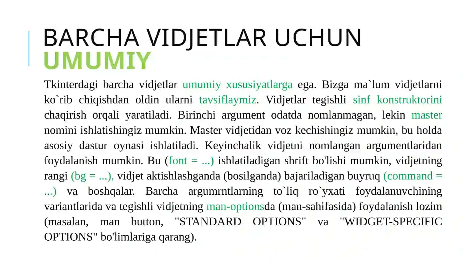 Tkinterda Asosiy Vidjetlar 3