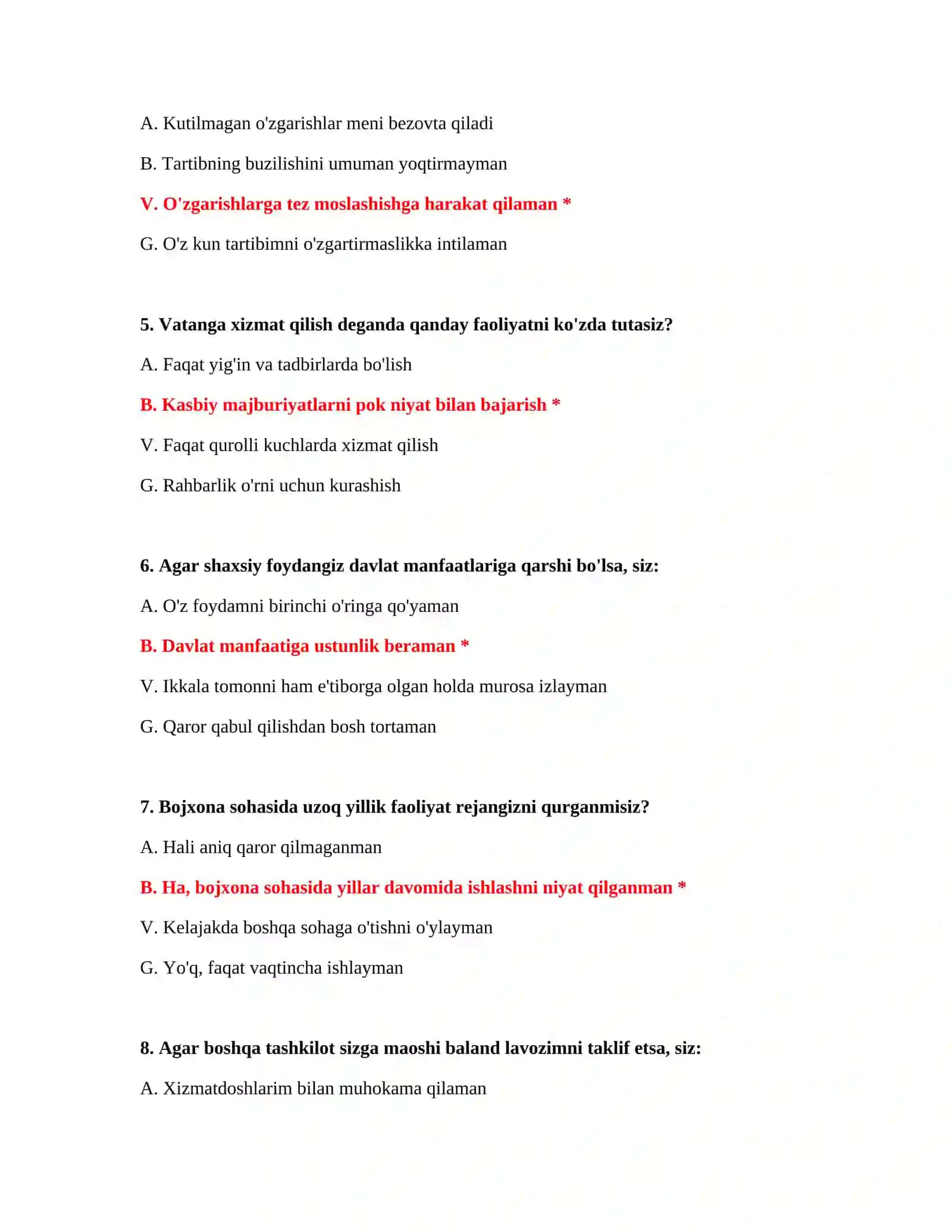 Bojxona ishga kirish 100 ta test 3