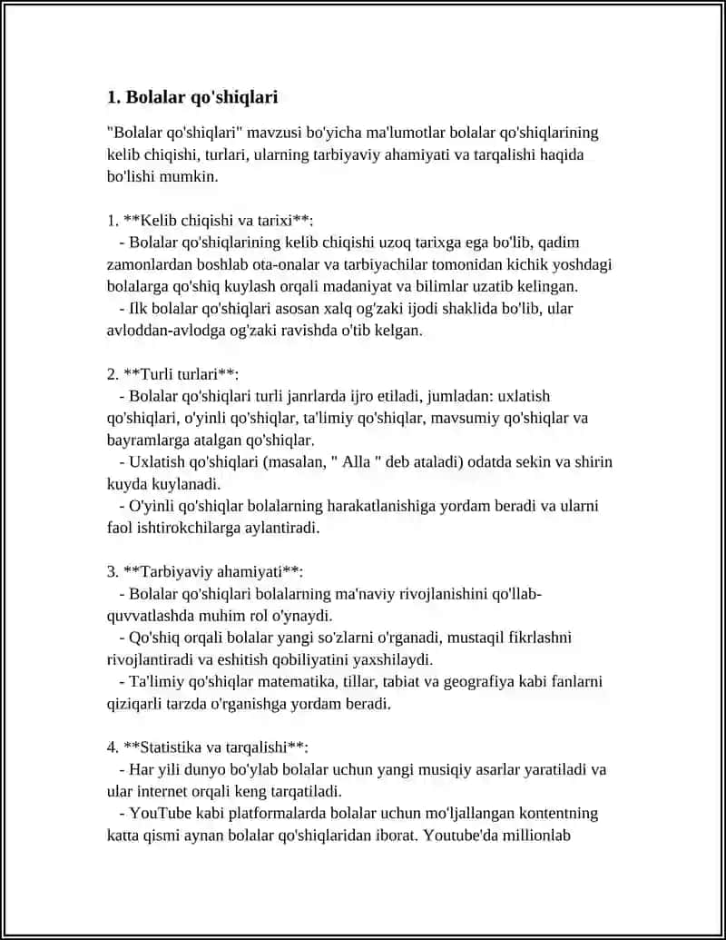 Bolalar qo'shiqlari 3