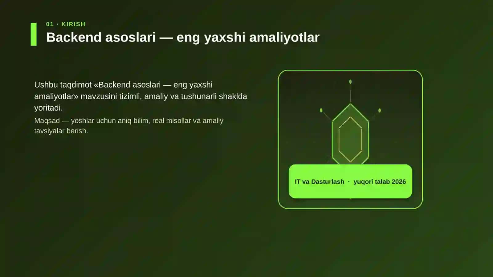 Backend asoslari — eng yaxshi amaliyotlar 3