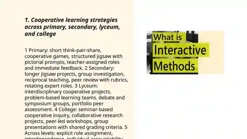 Interactive methods for teaching in different levels primary, secondary education, college, lyceum 3