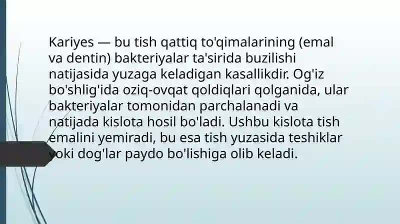 Kariyes haqida tushuncha 3