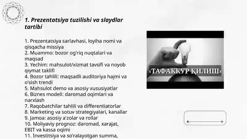 Biznes g'oyasini taqdimot qilish 3