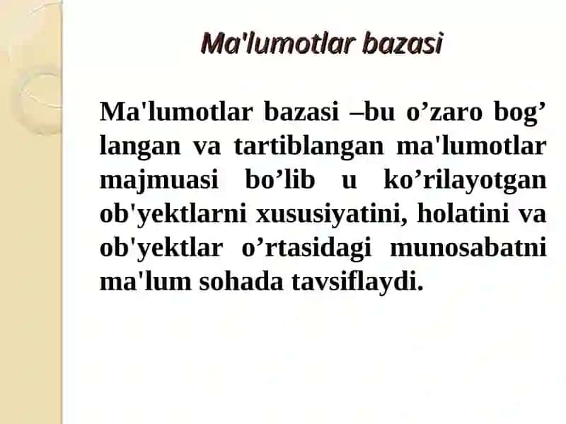 Ma'lumotlar bazasi bilan ishlash 3