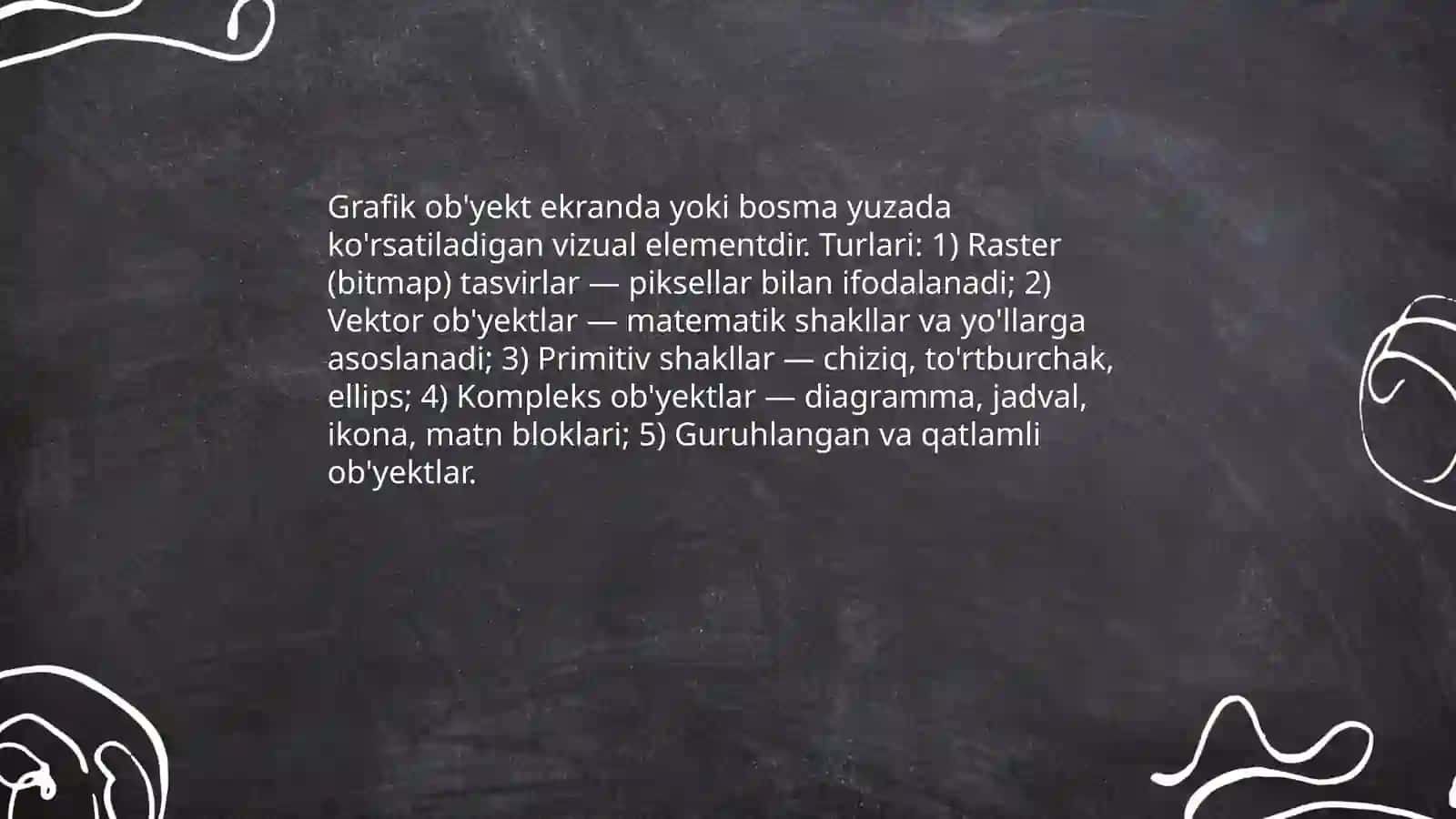 Grafik ko'rinishdagi ob'yektlar ustida ishlash 3