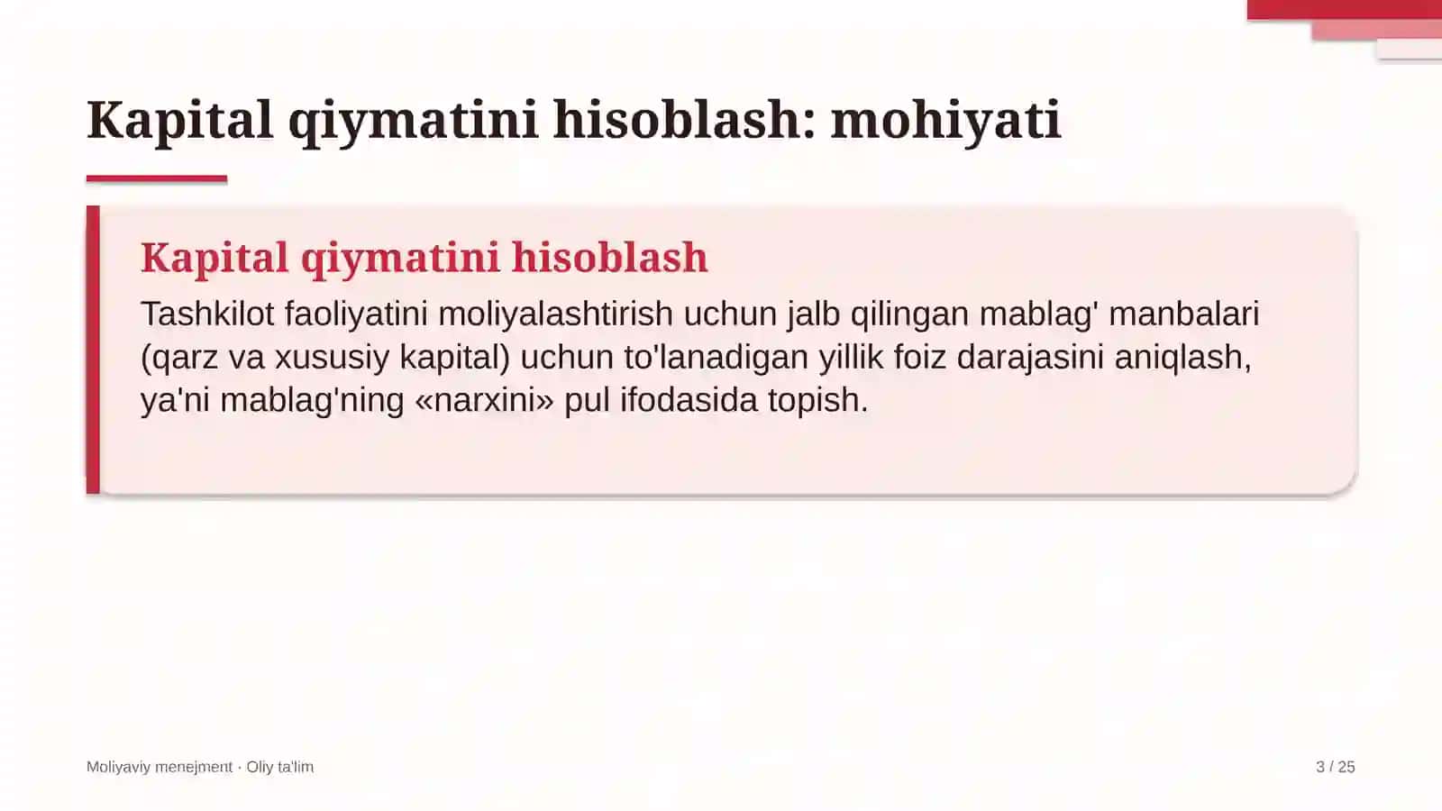 Autsorsing kompaniyalarida kapital qiymatini hisoblash 3