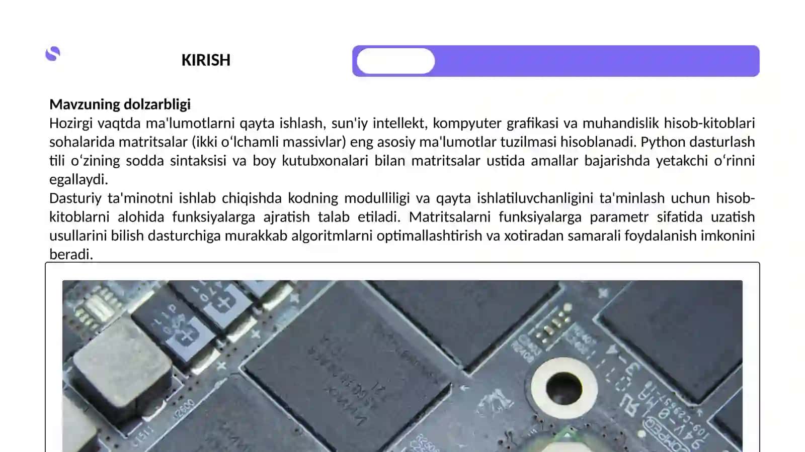 Python dasturlash tilida matritsalarni funksiya parametrlari sifatida qo‘llanilishi 3