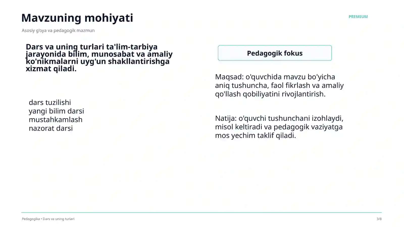 Dars va uning turlari 3