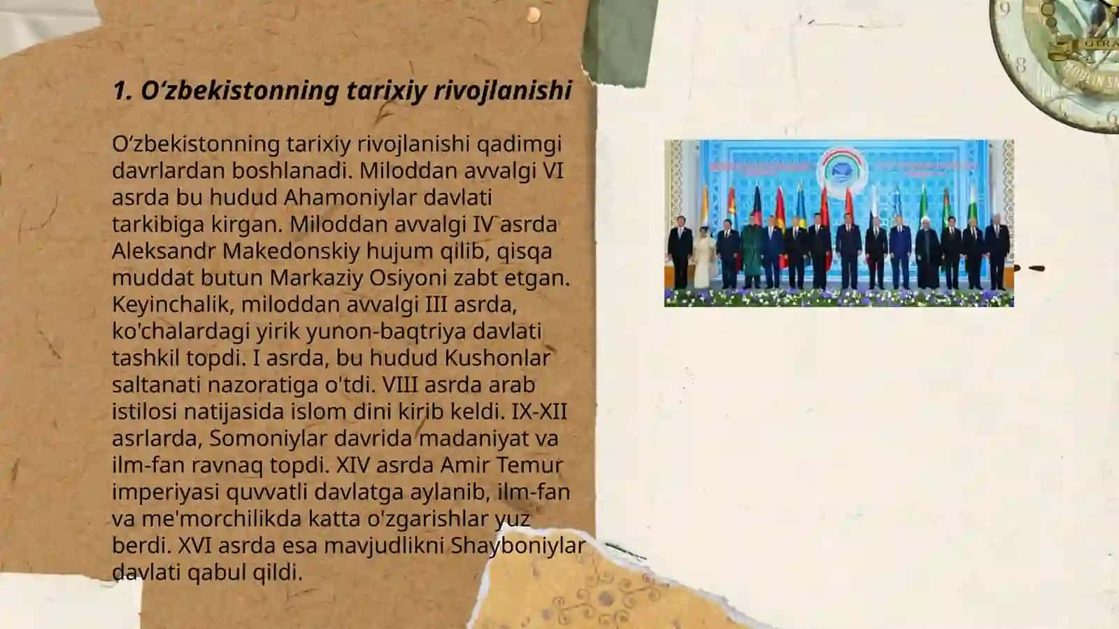 Oʻzbekistonning tarixiy rivojlanishi 3