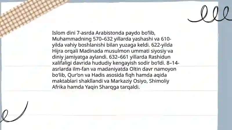Islom dini tarixi va mohiyati 3