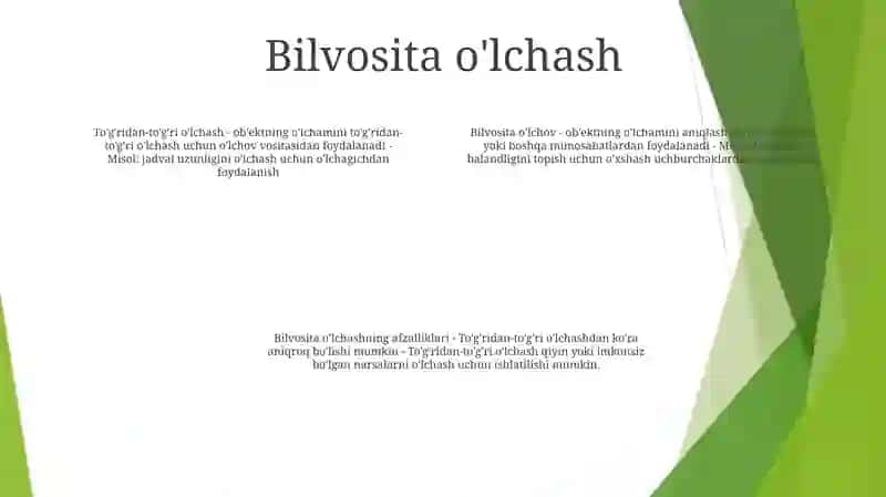 OʻLchash Usullari 3