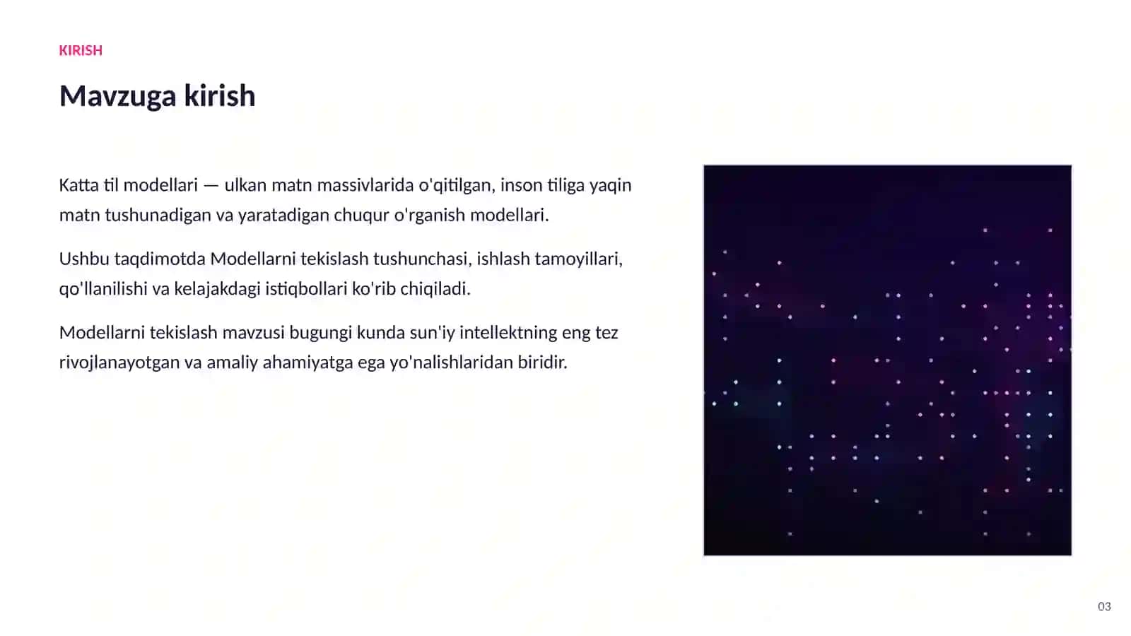 SUN'IY INTELLEKT • KATTA TIL MODELLARI (LLM) 3