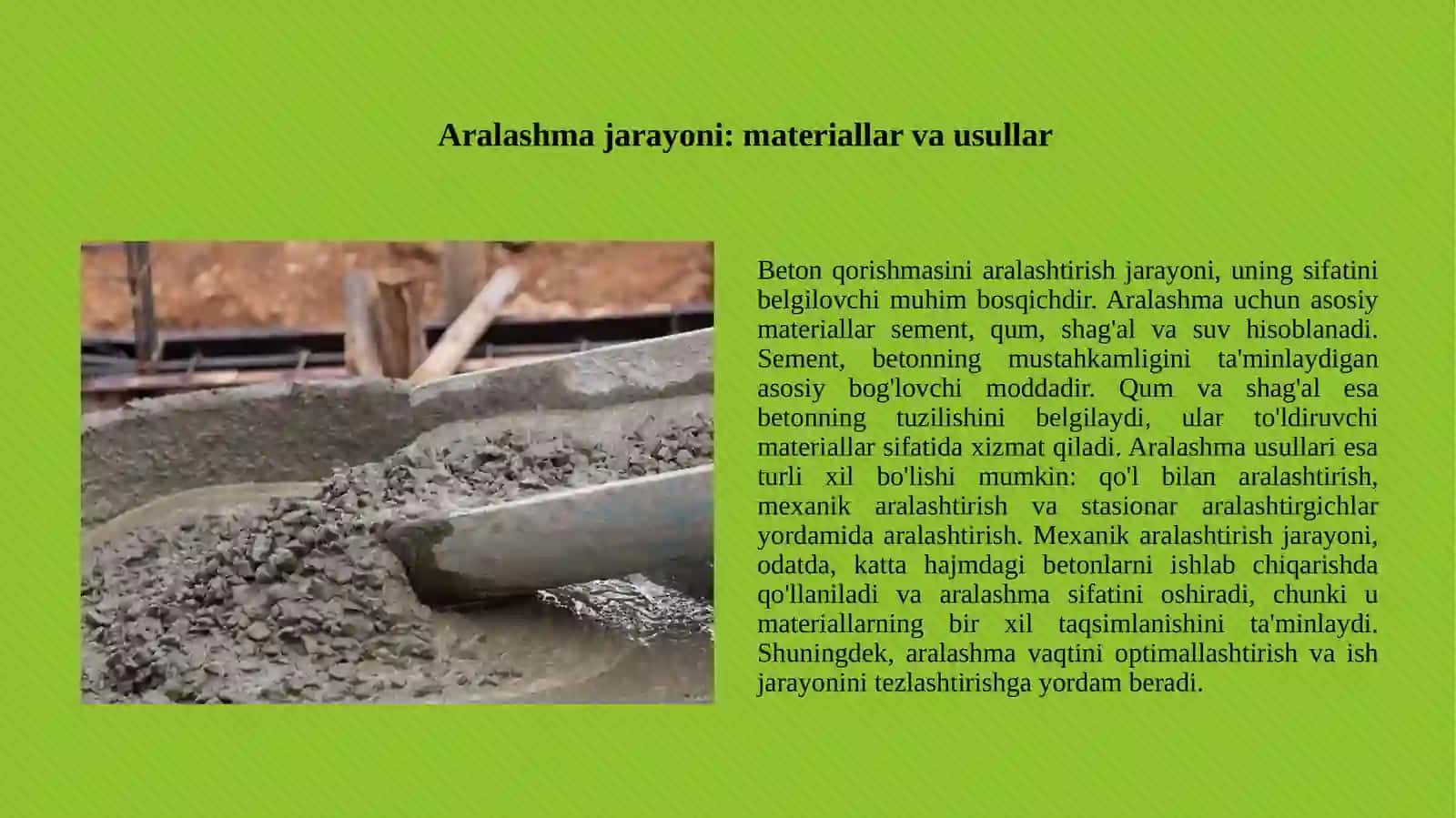 Beton qorishmasini aralashtirish 3
