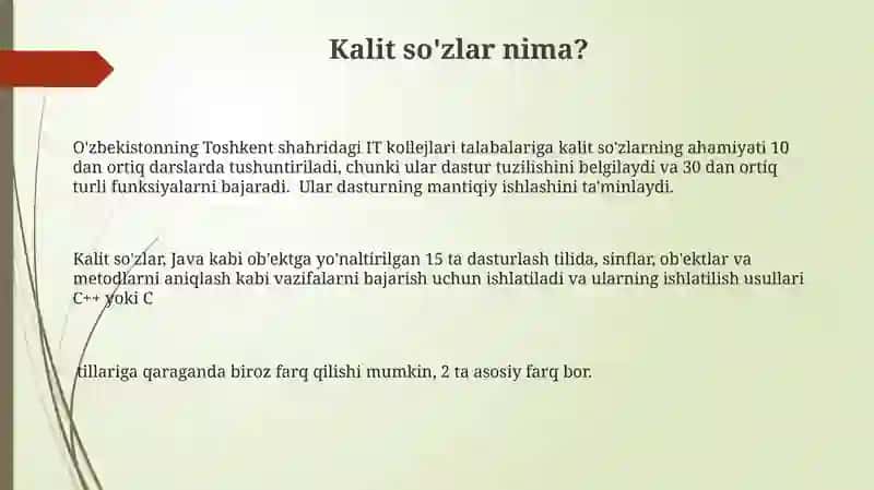 Kalit so'zlar 3