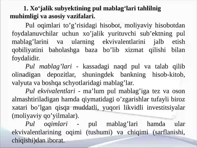 10-mavzu. Pul oqimlari tahlili 3