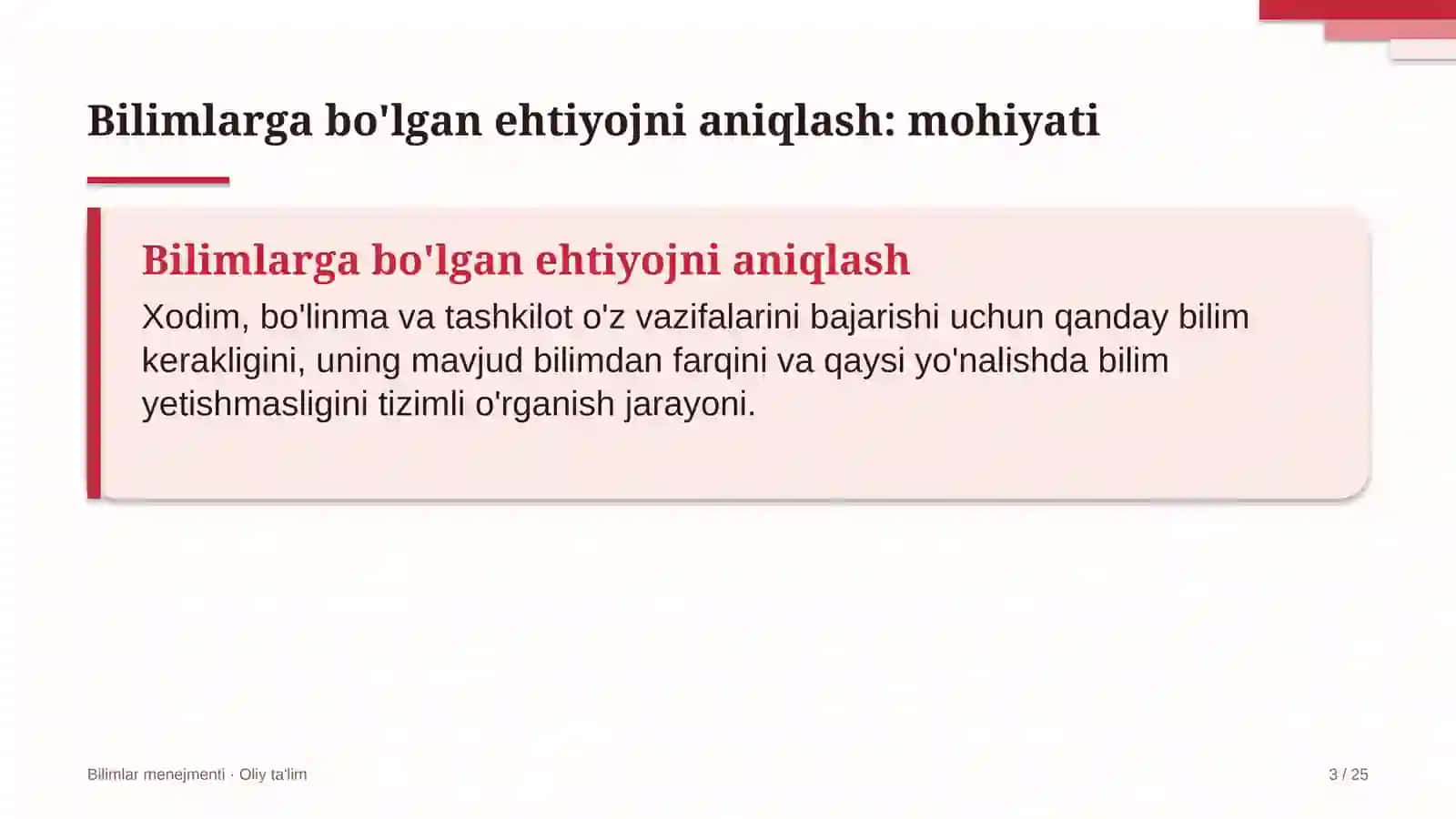 Elektr transportida bilimlarga bo'lgan ehtiyojni aniqlash 3