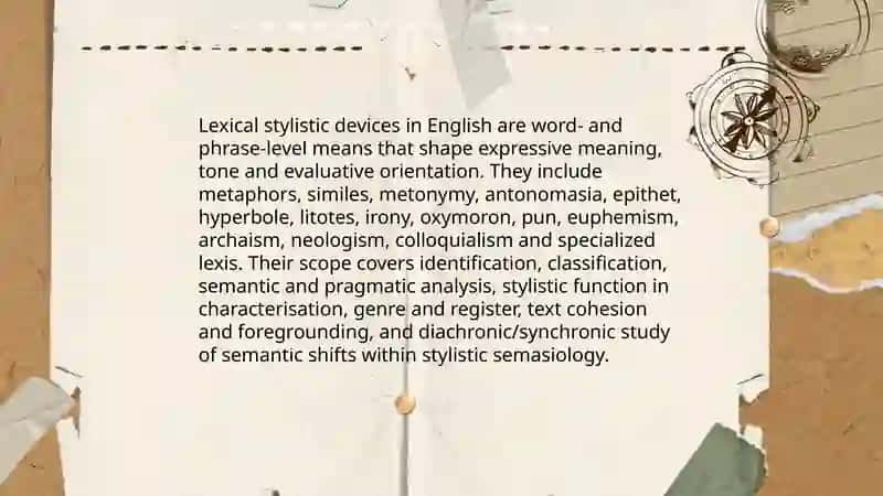 Lexical stylistic devices. Stylistic semasiology 3