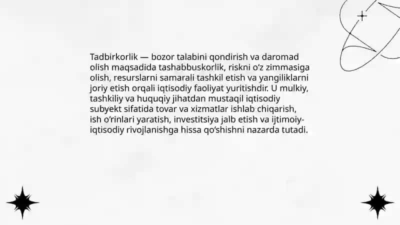 Tadbirkorlik tushunchasi 3