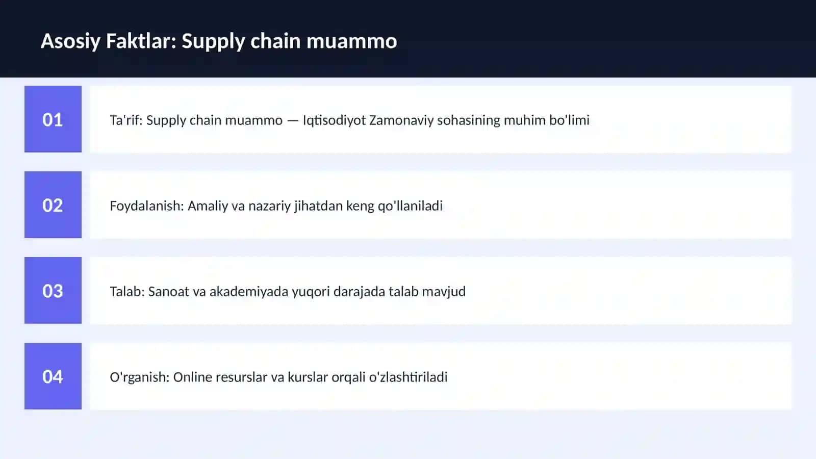 Supply chain muammo 3