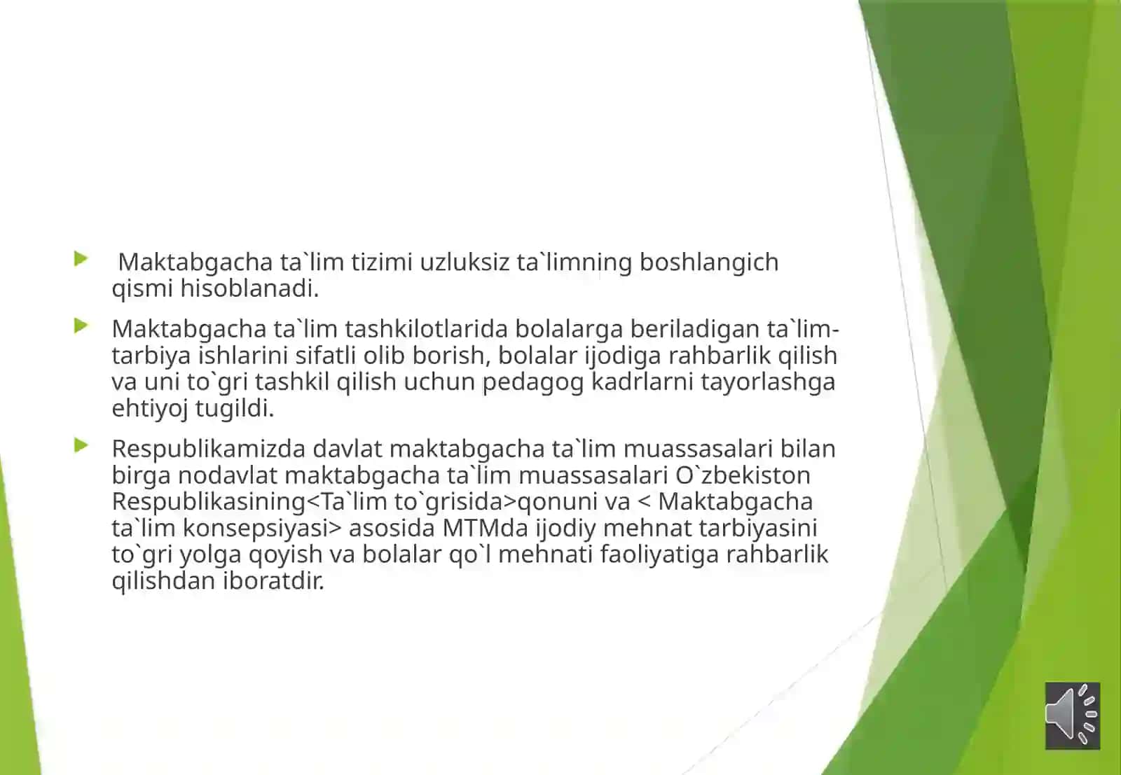 MAKTABGACHA TA'LIM TASHKILOTLARIDA SAHNALASHTIRISH FAOLIYATI AXAIYATI 3
