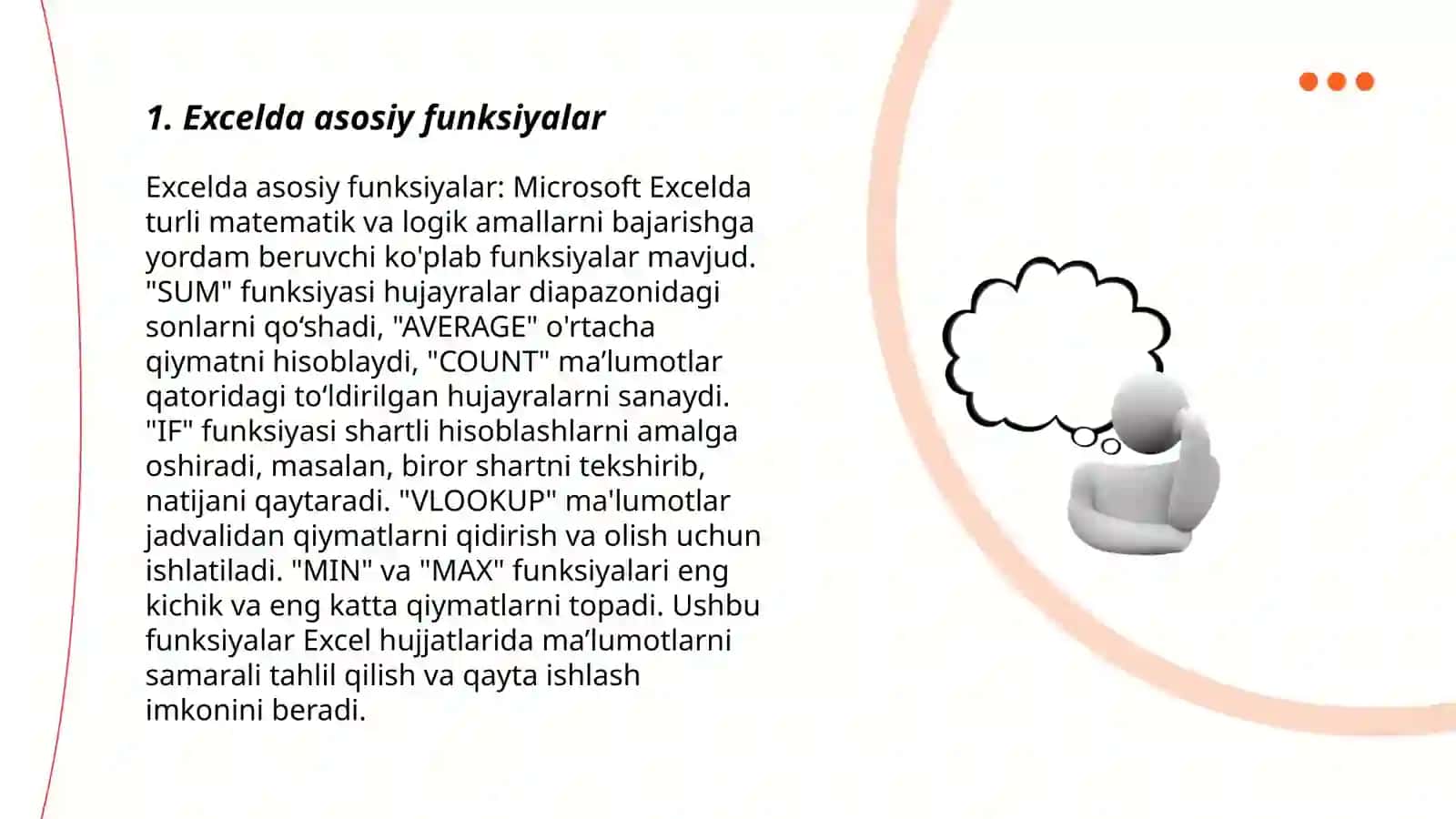 Excelda asosiy funksiyalar 3