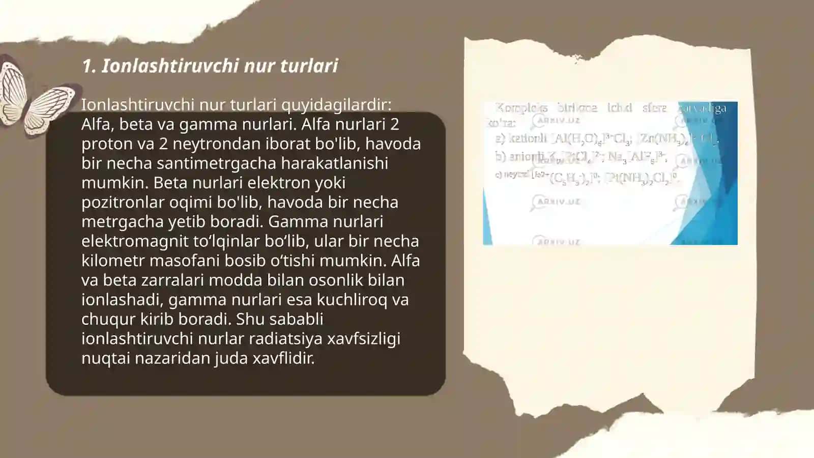 Ionlashtiruvchi nur turlari 3