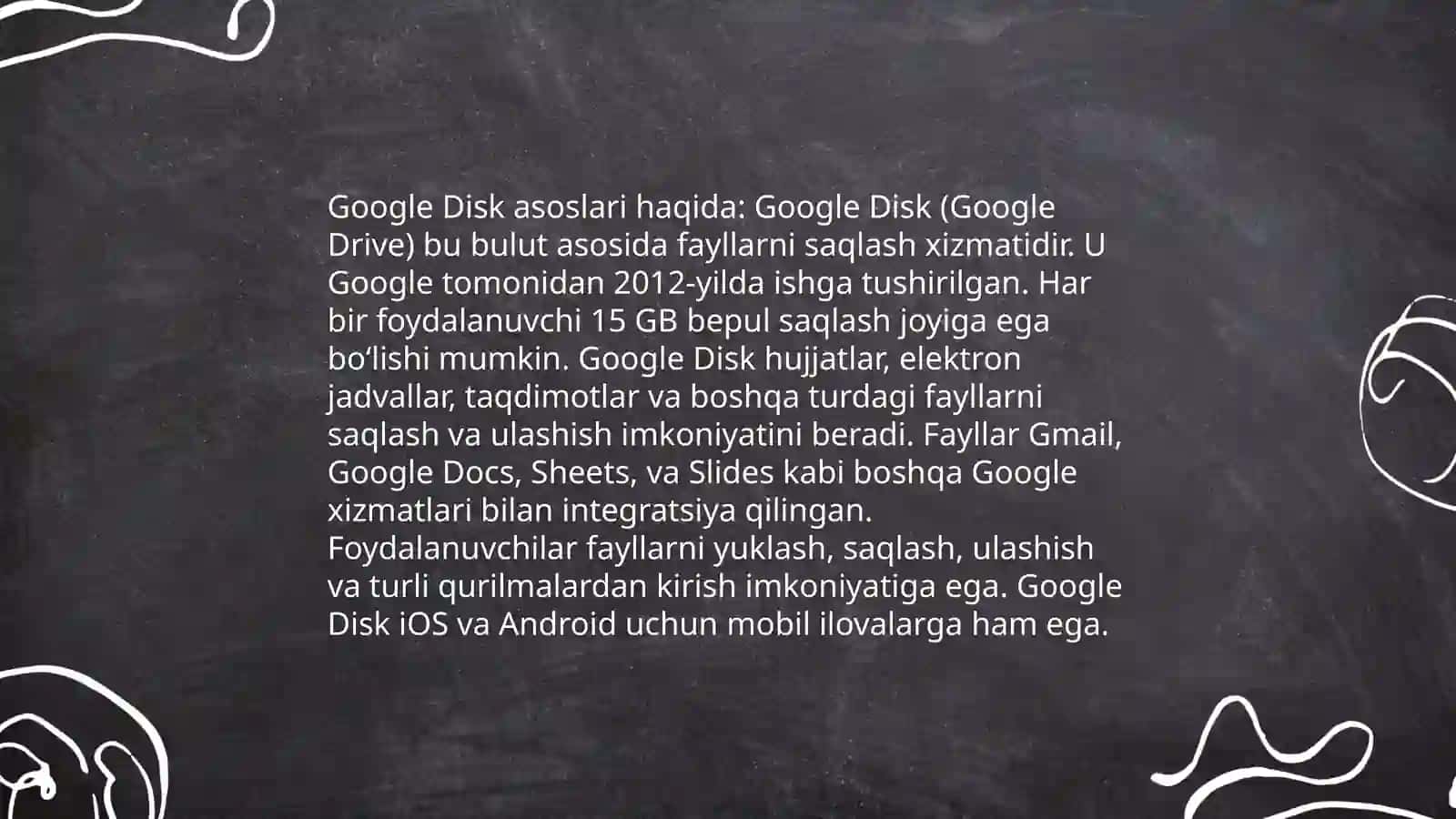 Google Disk asoslari 3