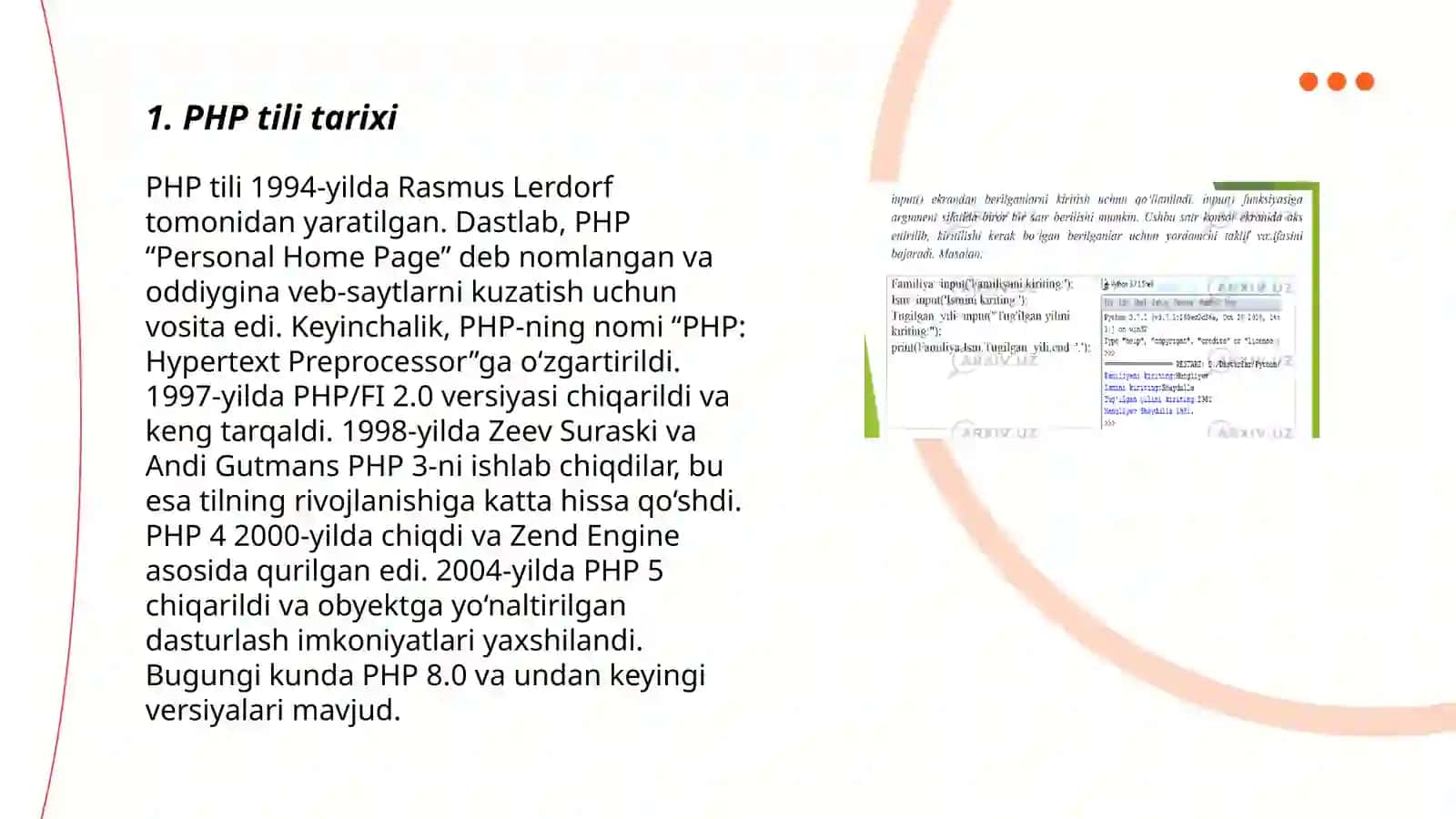 PHP dasturlash tili haqida 3