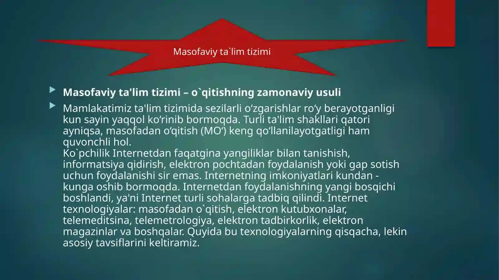 Masofaviy(online)ta`lim 3