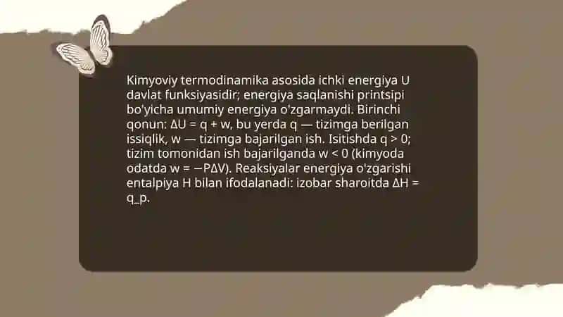 Kimyoviy termodinamika 3