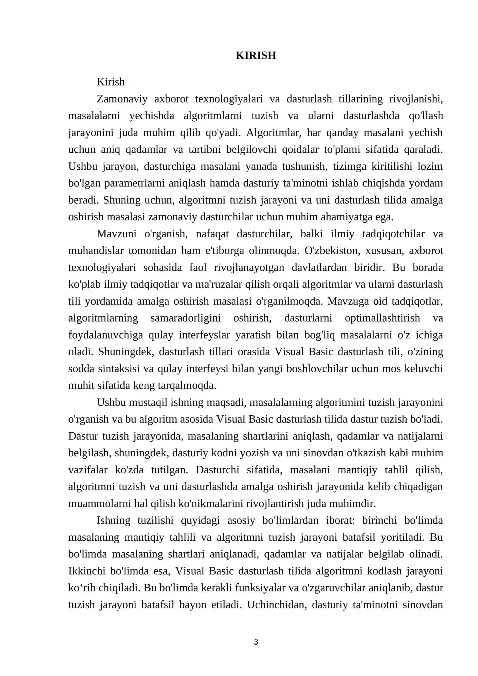 Visual Basic dasturlash tilida dastur tuzish 3