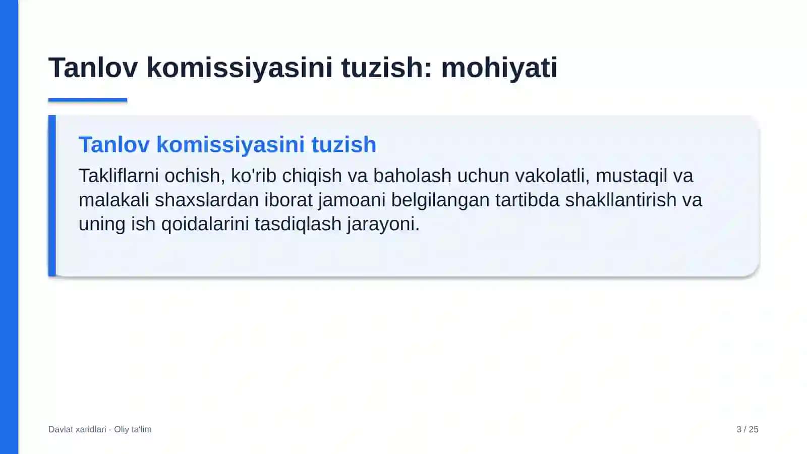 Tovar-xomashyo birjasida tanlov komissiyasini tuzish 3