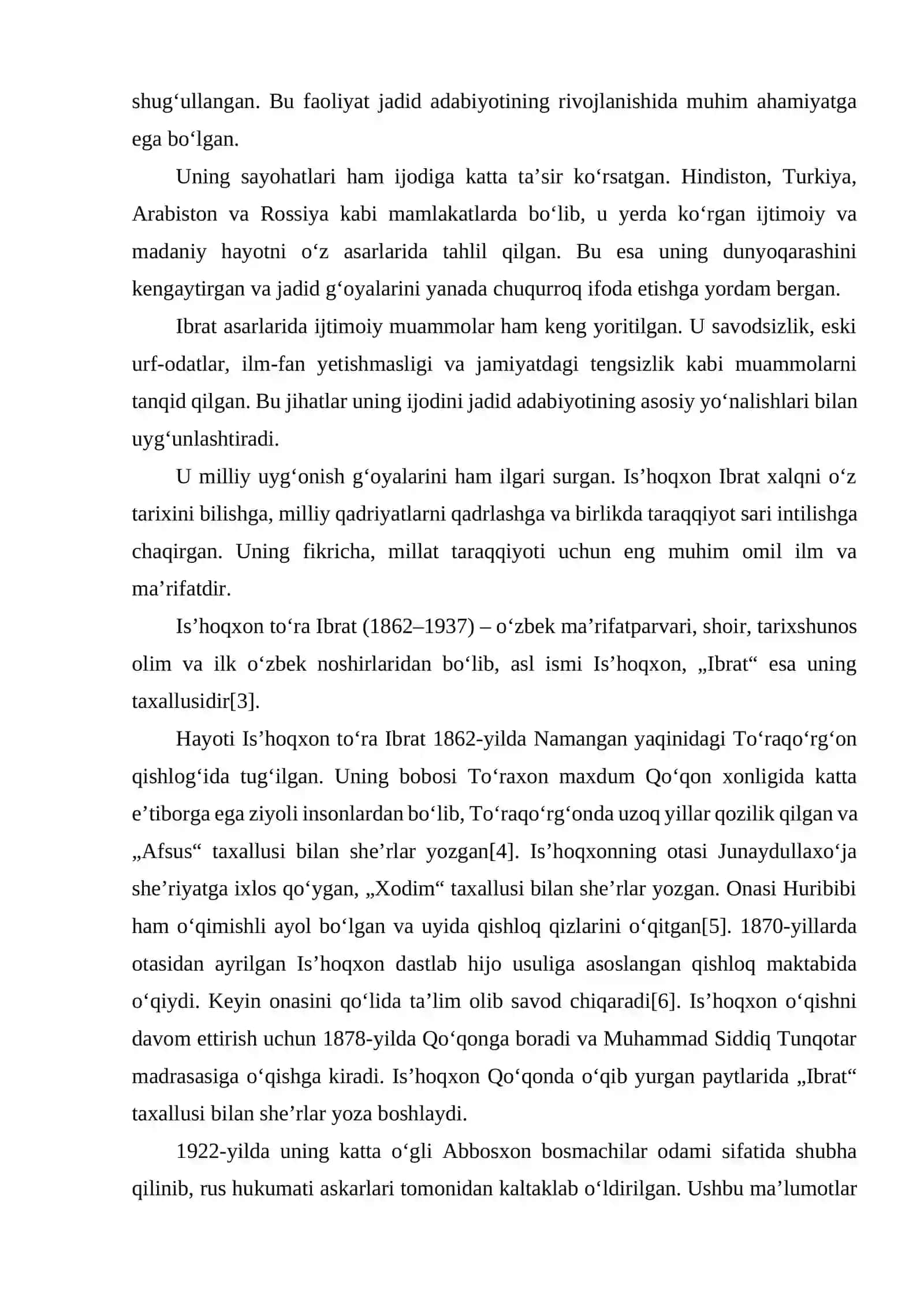 IS'HOQXON IBRAT IJODINING JADID ADABIYOTIDAGI OʻRNI 3