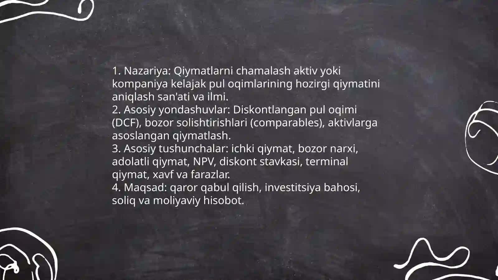 Qiymatlarni chamalash 3