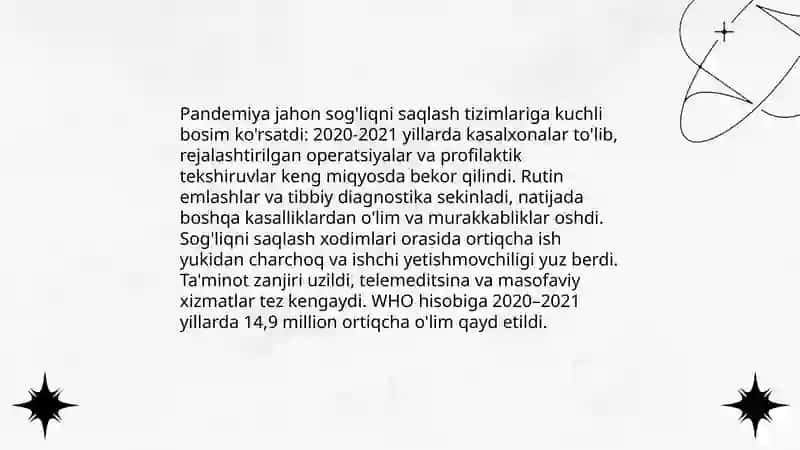 Pandemiya XXI asrning global muammosi va uning oqibatlari 3