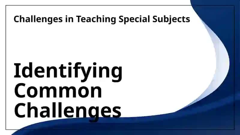 Identifying Common Challenges in Teaching Special Subjects 3