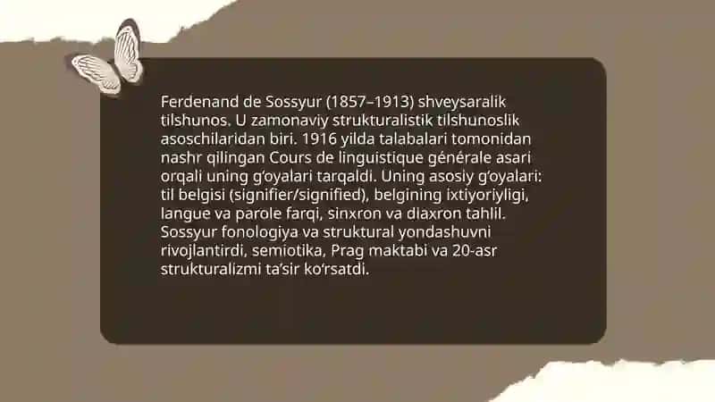 Ferdenand de Sossyur ta'limoti va strukturalizm 3