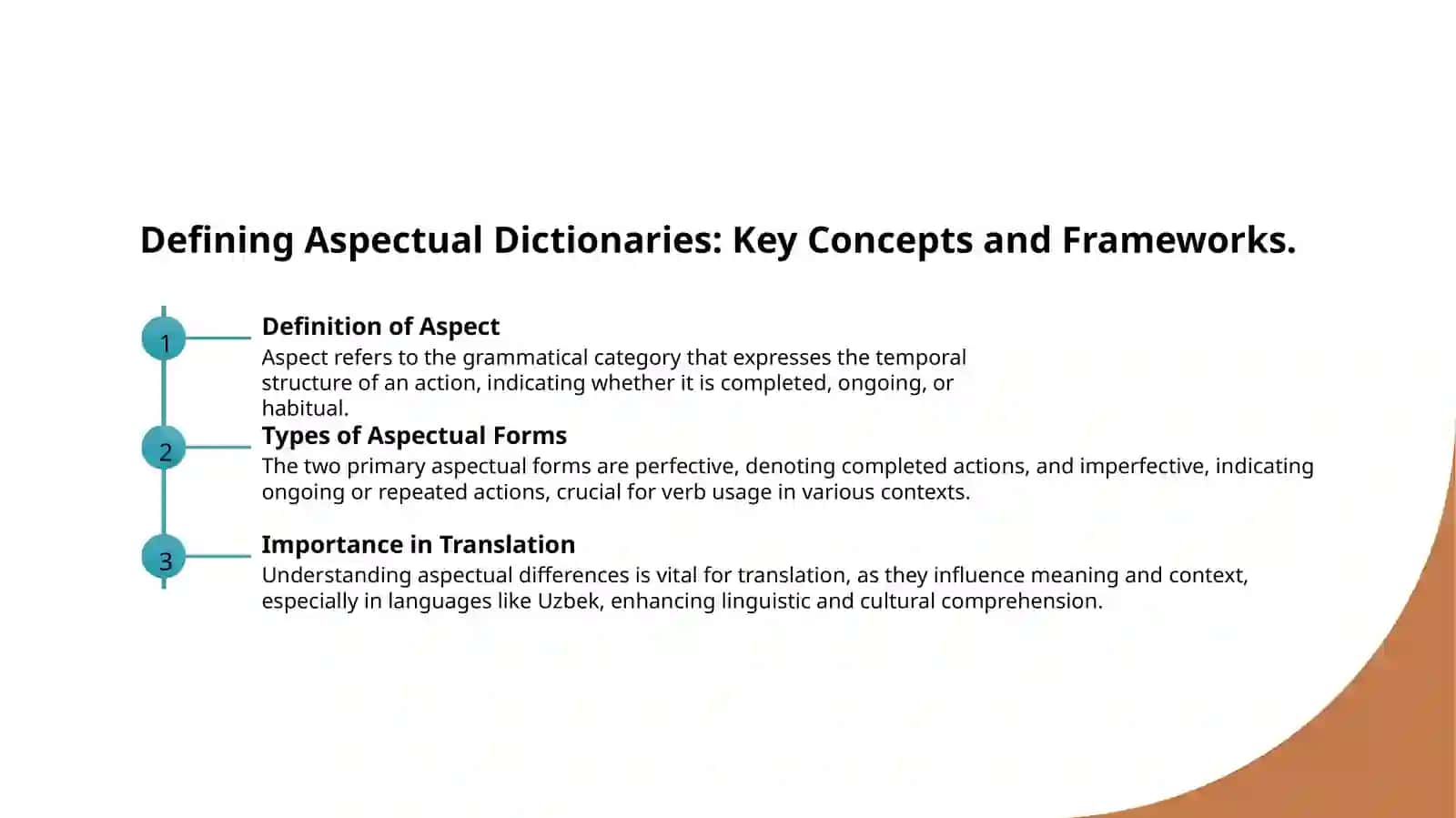 Aspectual dictionaries 3