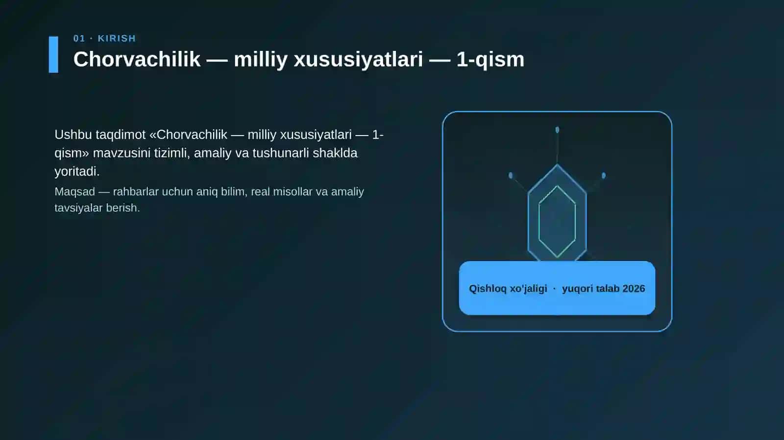 Chorvachilik — milliy xususiyatlari — 1-qism 3
