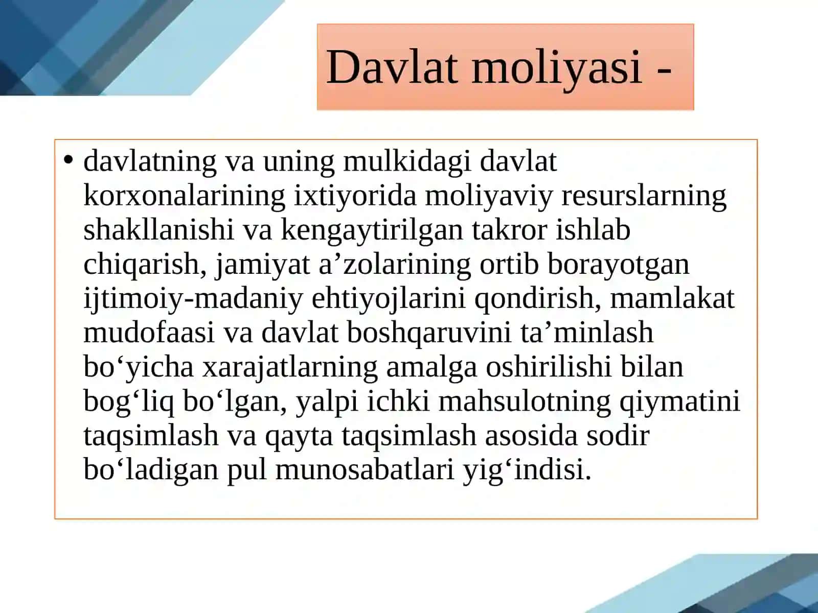 Davlat moliyasi tizimi 3