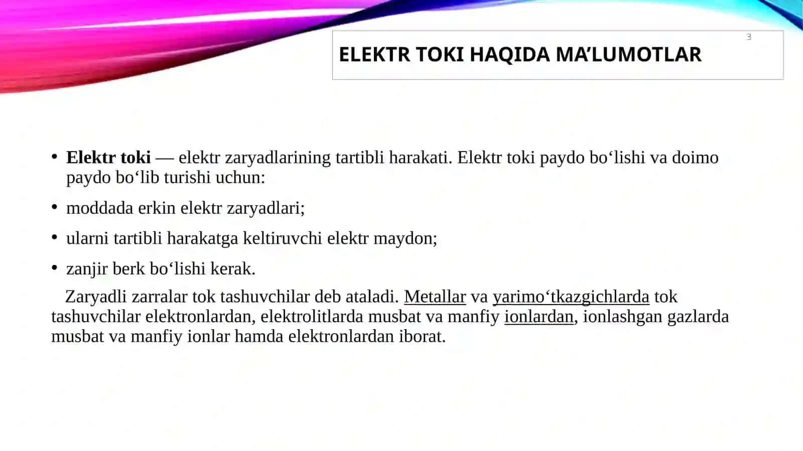 Elektr toki fizika 3