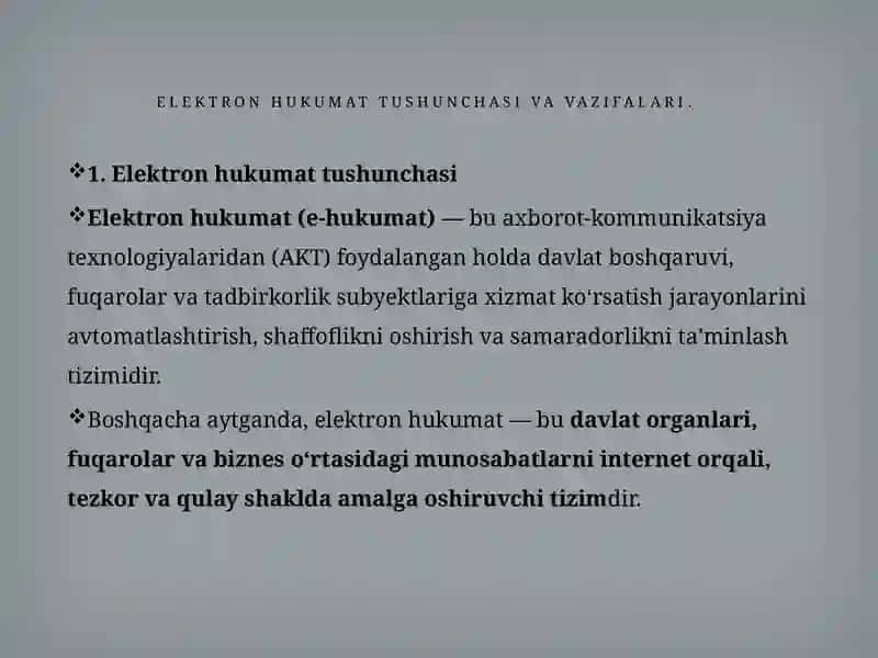 Elektron hukumat va Bulutli texnologiyalar 3