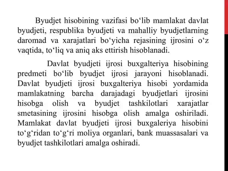 Byudjet hisobining mazmuni 3