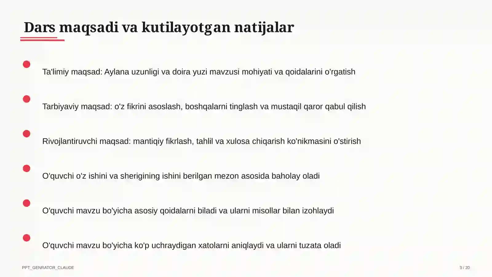 Geometriya (7-11) - takrorlash darsi uchun 3