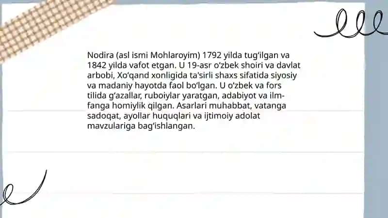 Nodira hayoti va ijodi 3