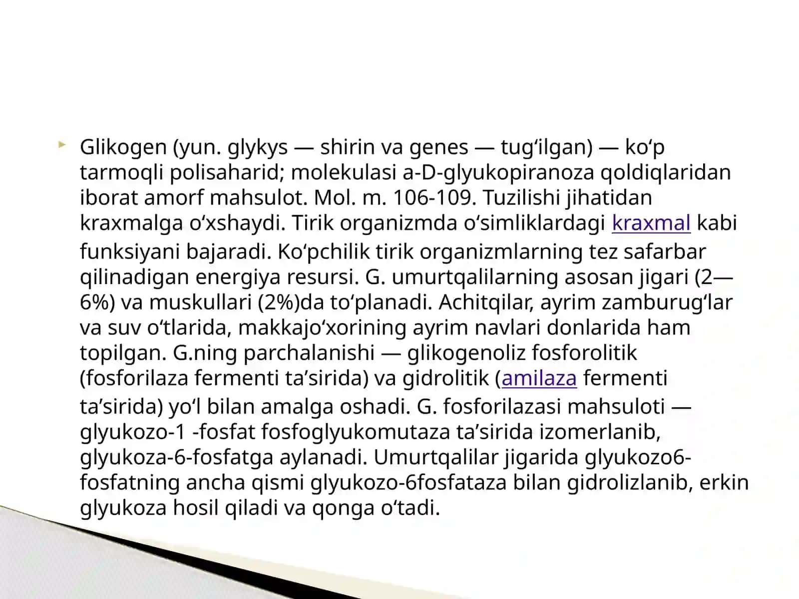 Glikogen kasalliklari: Glikogenoz va Aglikogenozlar 3