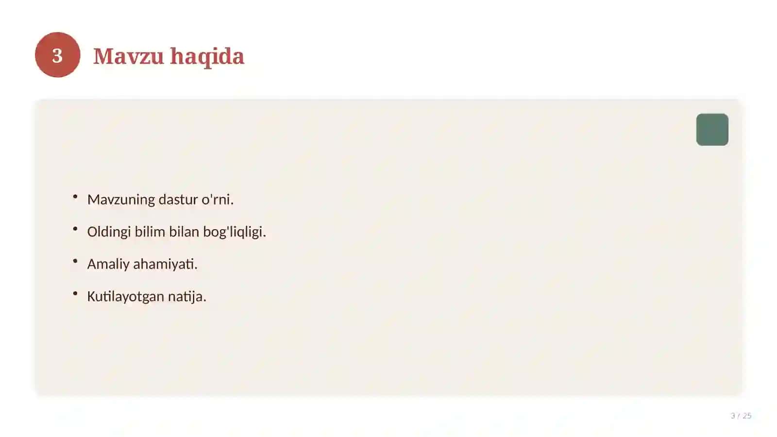 Informatika fanidan 7-sinf: didaktik tarqatma materiallar 3