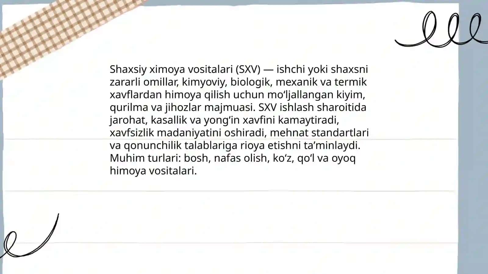 Shaxsiy ximoya vositalari 3