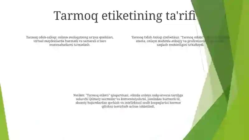 Tarmoq Odob Axloqi (Infoetika) 3