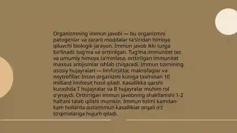 Organizmni muhofaza reaksiyasi. Vaksinatsiya 3